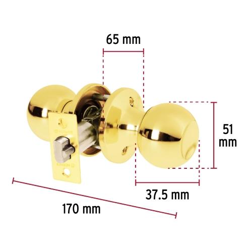 CERRADURA TIPO ESFERA TUBULAR ENTRADA BRILLANTE BASIC