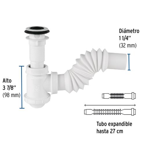 CESPOL DE BOTE DE POLIETILENO CON CONTRA PARA LAVABO FOSET