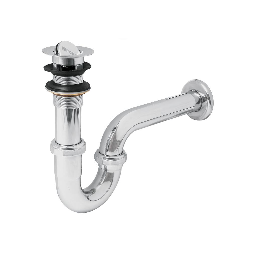 CESPOL DE 1 1/4" CON CONTRA TIPO MONEDA LATON CROMO PARA LAVABO FOSET