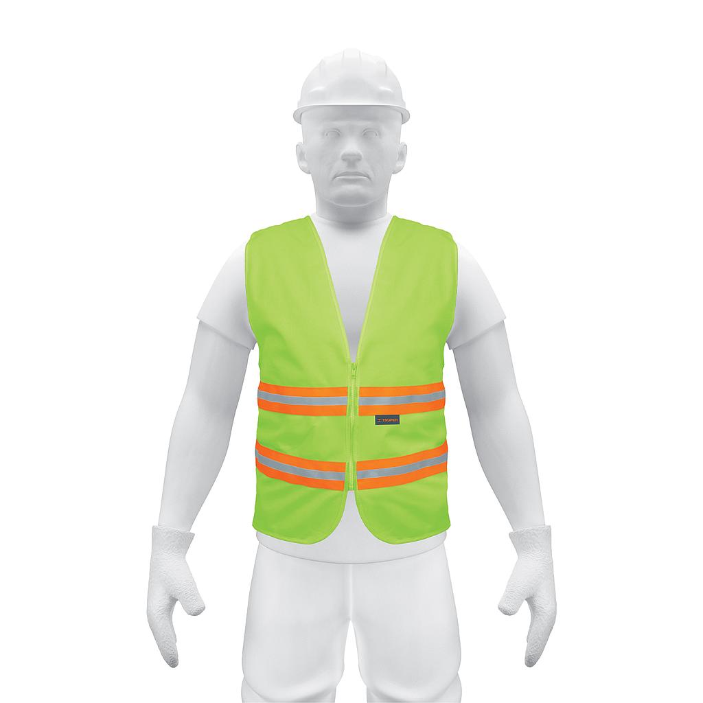 CHALECO DE SEGURIDAD AMARILLO ALTA VISIBILIDAD CON CIERRE