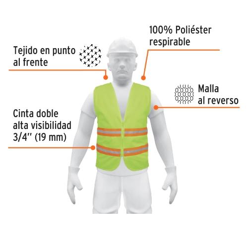 CHALECO C/CINTA DOBLE REFLE Y CIERRE TRU