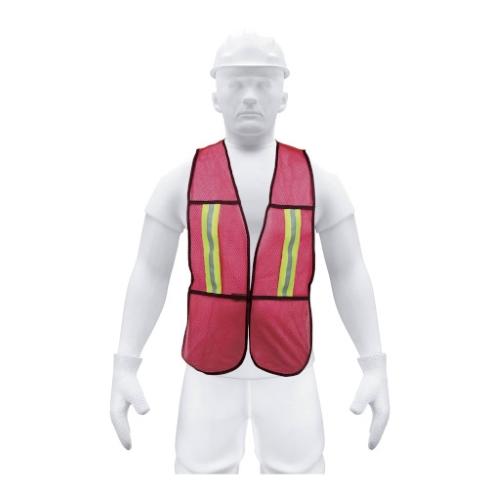 CHALECO DE SEGURIDAD CON CINTAS REFLEJANTES  ROJO  PRETUL