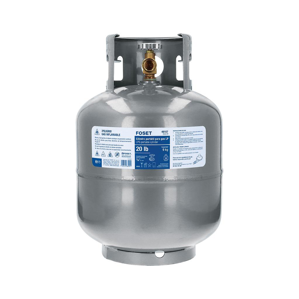 CILINDRO PORTATIL PARA GAS LP DE 9 kg (20 lb) FOSET