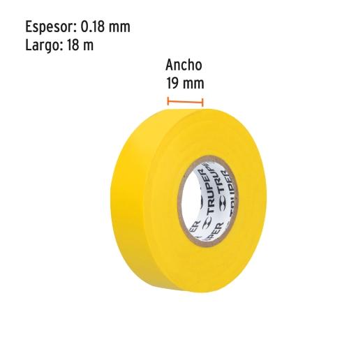 CINTA DE AISLAR DE 18 m X 19 mm AMARILLA TRUPER
