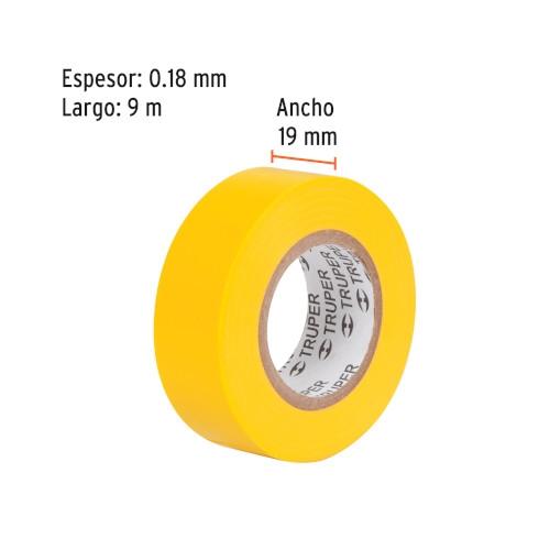 CINTA DE AISLAR AMARILLA 19MMX9MT TRUPER
