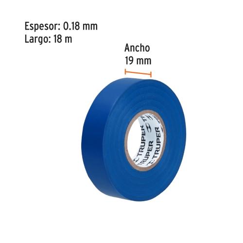CINTA DE AISLAR DE 18 m X 19 mm AZUL TRUPER