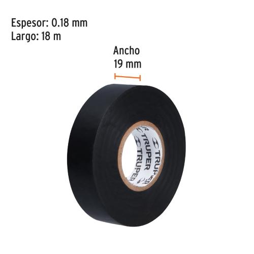 CINTA DE AISLAR NEGRA 19MMX18MT TRUPER