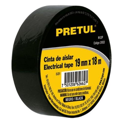 CINTA DE AISLAR NEGRA 3/4X18MT PRETUL