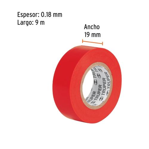 CINTA DE AISLAR ROJA 19MMX9MT TRUPER
