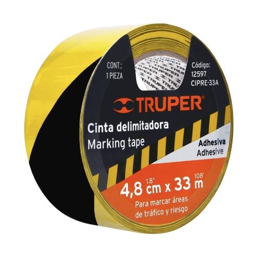 ROLLO DE 33 m DE CINTA DELIMITADORA AMARILLA/NEGRO TRUPER