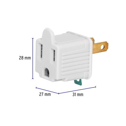 CLAVIJA CONVERTIDORA BLANCA 2 PZ VOLTEC