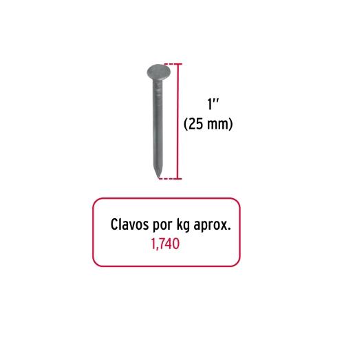 CLAVO ESTANDAR CON CABEZA 1 BOLSA 1KG FIERO