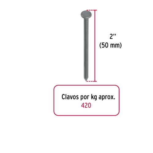 BOLSA CON 1 KG DE CLAVO ESTANDAR 2 Plg. CON CABEZA FIERO