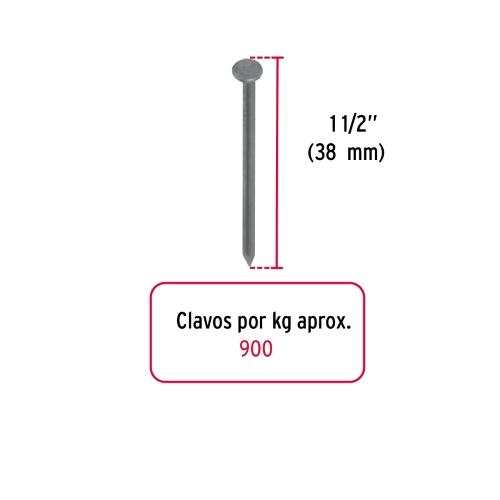 CLAVO ESTANDAR CON CABEZA 21/2 BOLSA 1KG FIERO