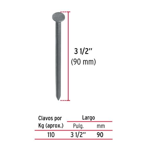 CLAVO ESTANDAR CON CABEZA 31/2 BOLSA 1KG FIERO
