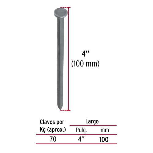 CLAVO ESTANDAR CON CABEZA 4 BOLSA 1KG FIERO