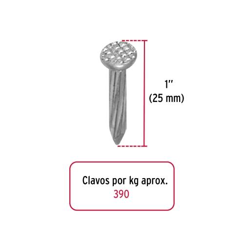 CLAVO P/CONCRETO 1 BOLSA 1KG GALVANIZADO
