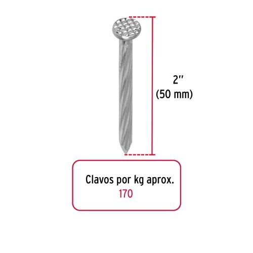 CLAVO P/CONCRETO 2 BOLSA 1KG GALVANIZADO