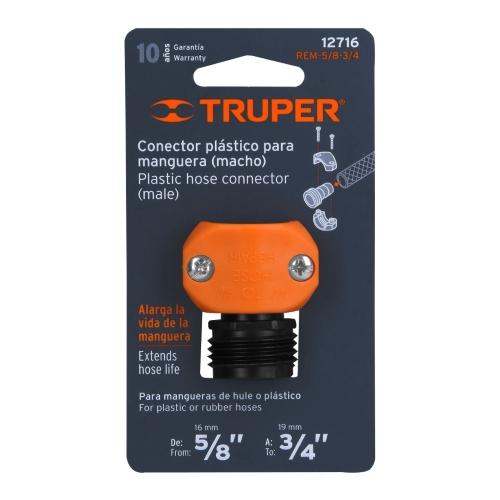 CONECTOR PLASTICO MACHO 5/8-3/4 TRUPER