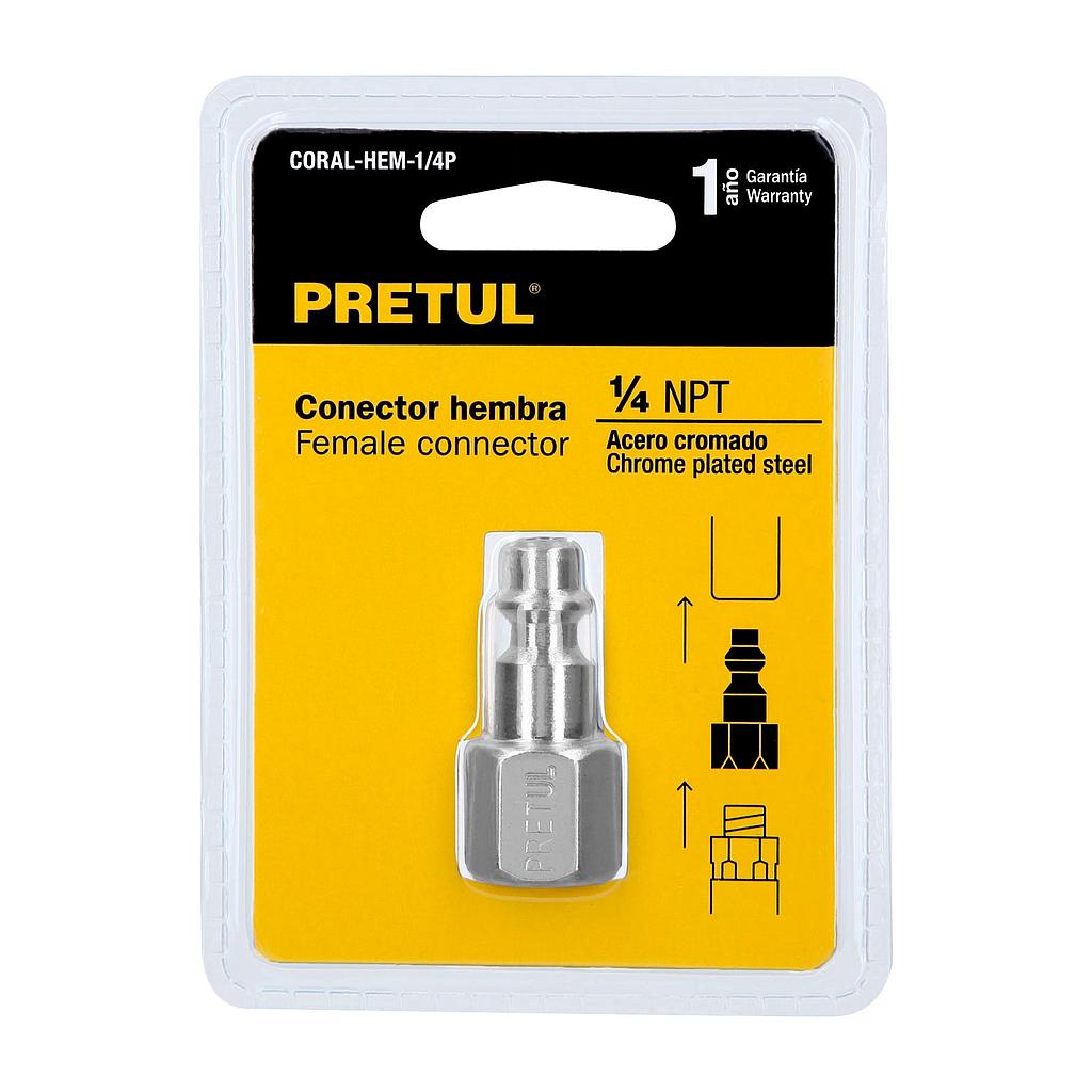 CONECTOR RAPIDO 1/4 HEMBRA ACERO CROM PR