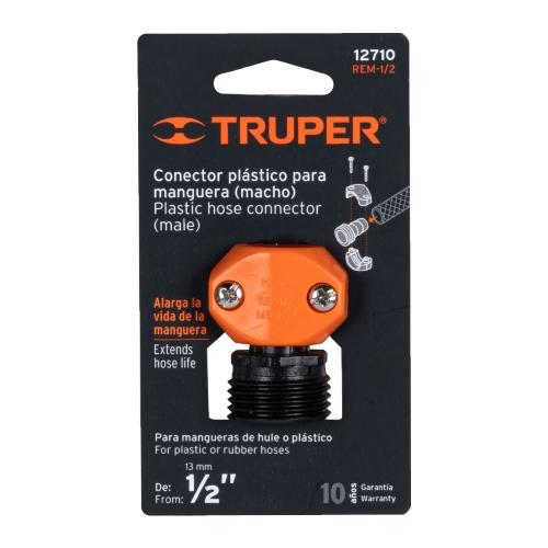 CONECTOR 1/2" MACHO DE ABS PARA MANGUERA TRUPER