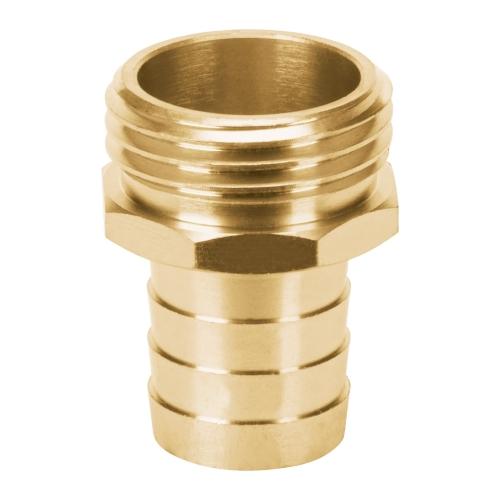 CONECTOR 3/4" MACHO DE LATON SOLIDO PARA MANGUERA TRUPER