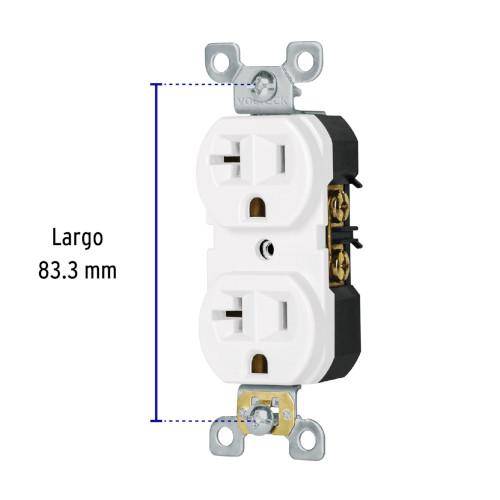CONTACTO DUPLEX 2POLOS 3HILOS STAND BLAN