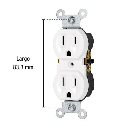 CONTACTO DUPLEX BLANCO ATERRIZADO VOLTEC