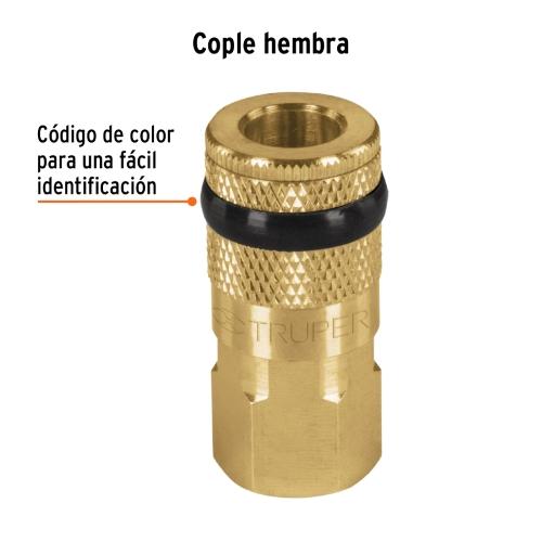 COPLE RAPIDO DE LATON HEMBRA CUERDA 1/4" NPT TRUPER