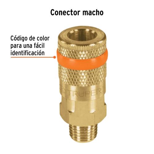 COPLE RAPIDO 1/4 MACHO DE LATON TRUPER