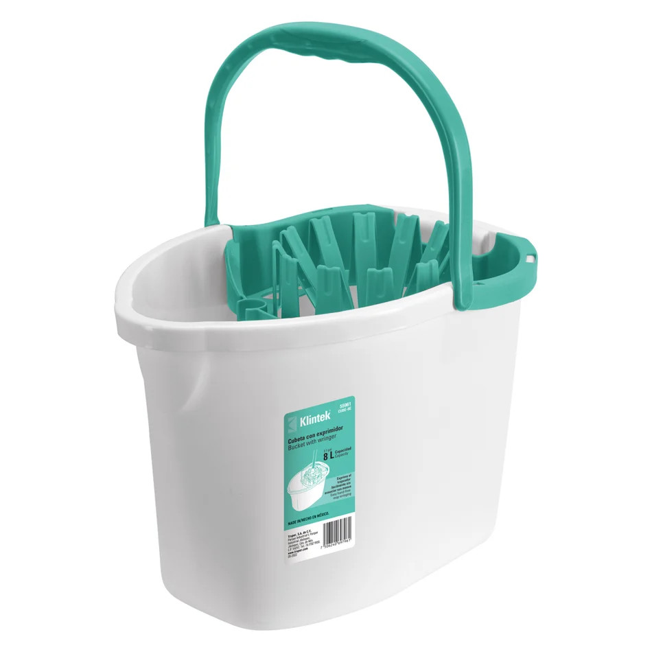 CUBETA PLASTICA CON EXPRIMIDOR 8L KLINTEK