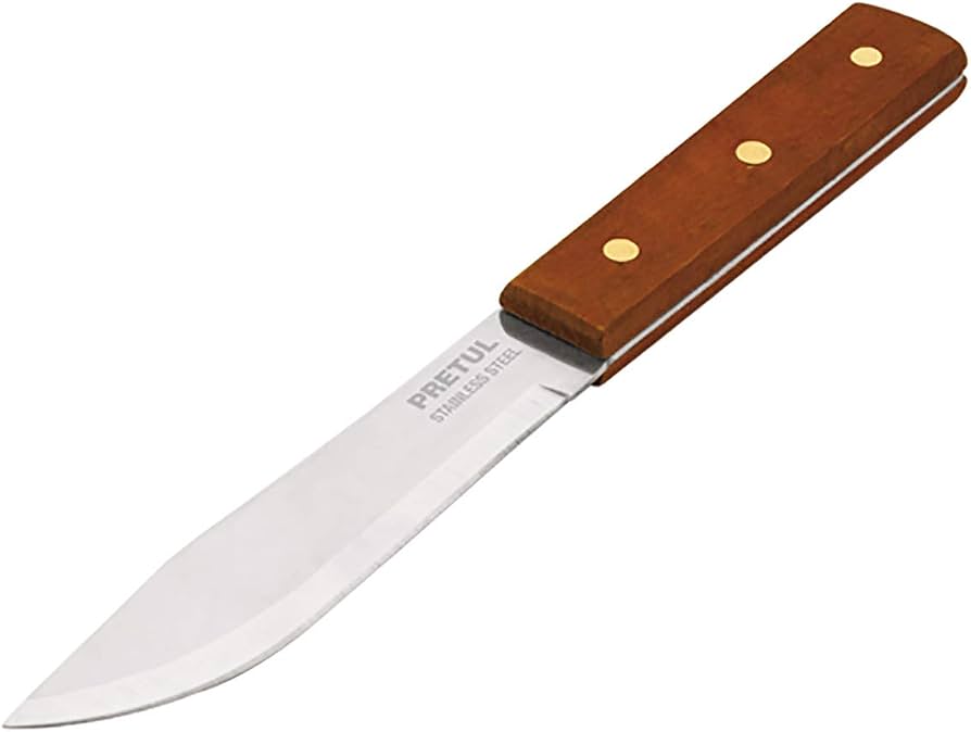 CUCHILLO CEBOLLERO 7" MANGO DE MADERA  PRETUL