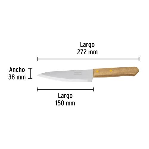 CUCHILLO DE CHEF 6 MANGO MADERA PRETUL