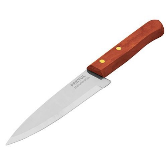 CUCHILLO DE CHEF 7" MANGO DE MADERA  PRETUL