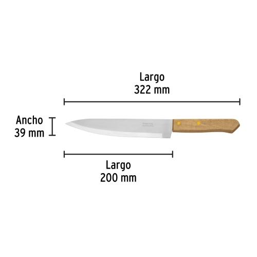 CUCHILLO DE CHEF 8 MANGO DE MADERA PRET