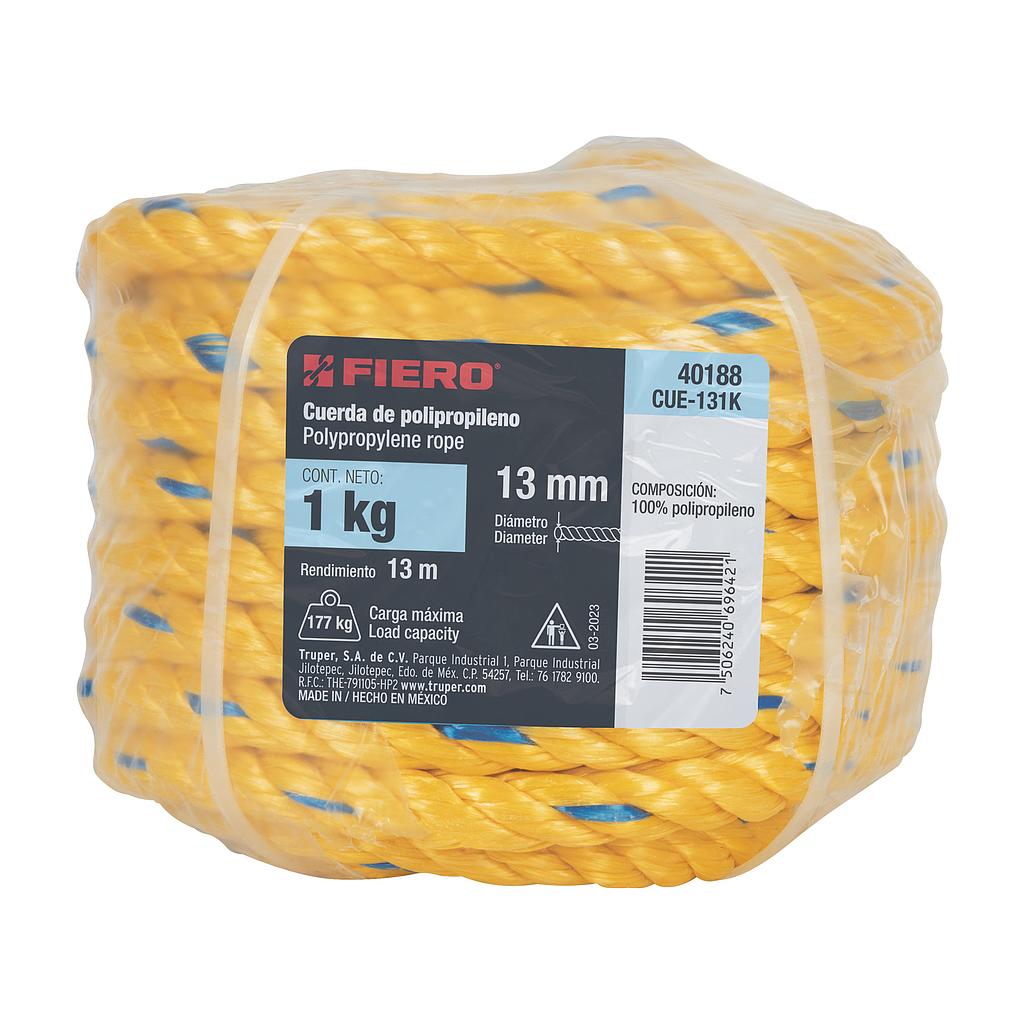 CUERDA DE POLIPROPILENO DE 1/2" ROLLO DE 1 kg (13 m)  FIERO