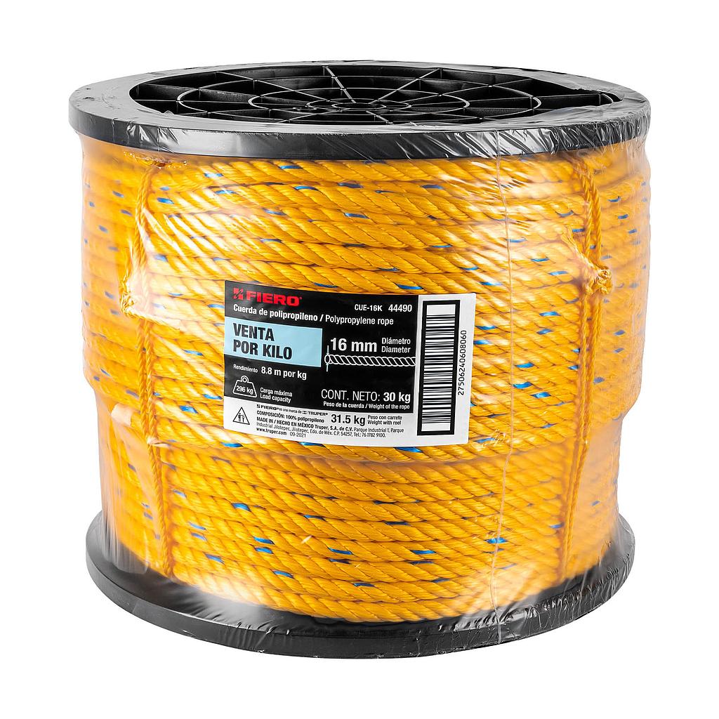 CUERDA POLIPROPILENO DE 16 mm (5/8") CARRETE DE 30 kg FIERO
