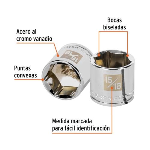 DADO 6 PUNTAS15/16 CUADRO STANDA3/8 TRU