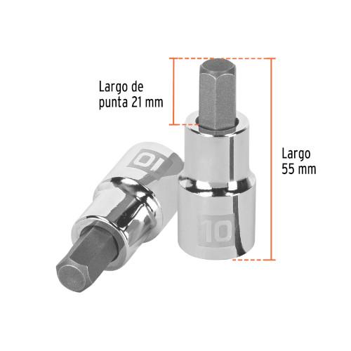 DADO PUNTA HEXAGONAL 10MM CUADRO 1/2 TRU