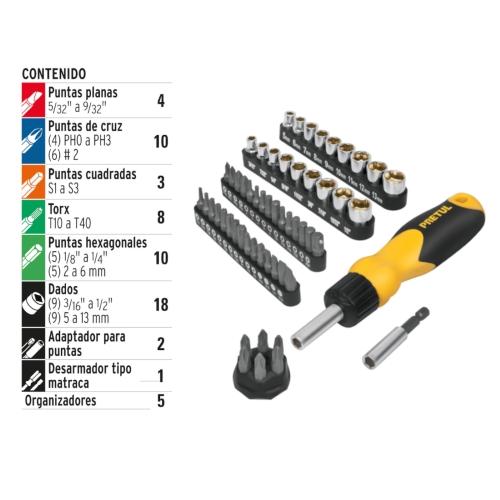 DESARM T/MATRACA C/35PUN Y 18DADO PRETUL