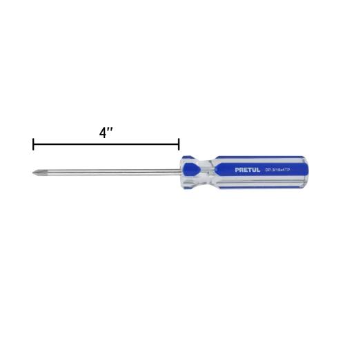 DESARMADOR DE CRUZ 3/16" X 4" MANGO DE PVC, PRETUL