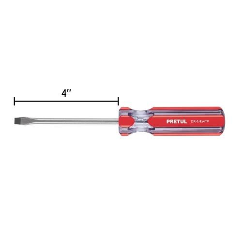 DESARMADOR PLANO 1/4 X 4" MANGO DE PVC, PRETUL