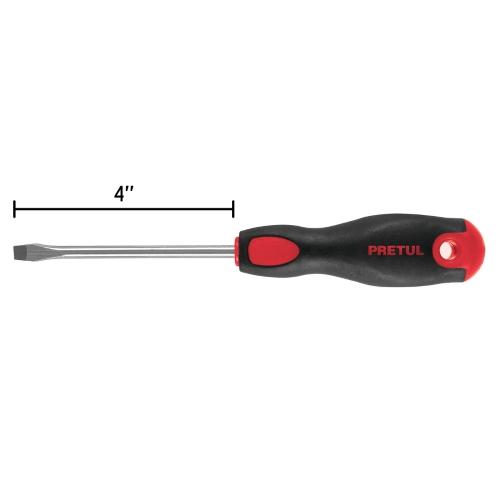 DESARMADOR PLANO 1/4" X 4" MANGO COMFORT GRIP  PRETUL