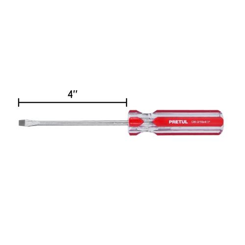 DESARMADOR PLANO 3/16" X 4" MANGO DE PVC, PRETUL