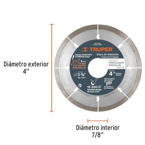 DISCO DIAMANTE 4 CORTE PORCELANATO TRUP