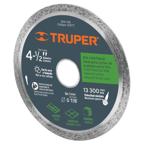 DISCO DIAMANTE 41/2 RIN CONTINUO TRUPER