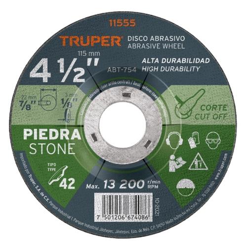 DISCO P/CORTE DE PIEDRA 41/2 TRUPER