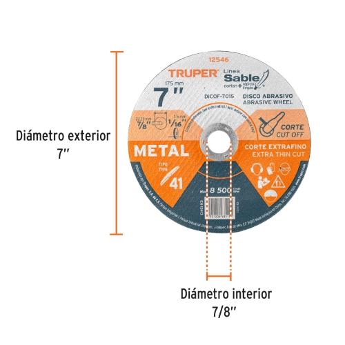 DISCO P/CORTE EXTRA FINO METAL 7 TRUPER (DICOF-7015)