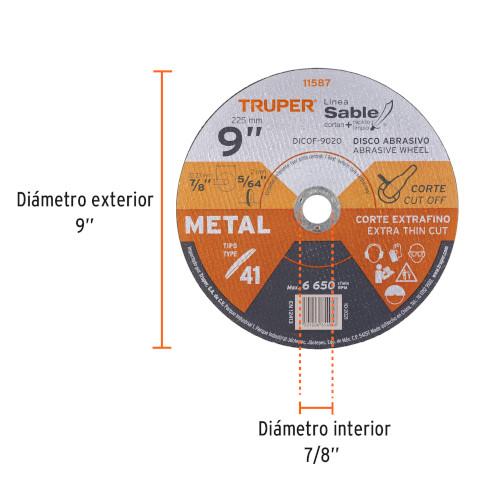 DISCO P/CORTE EXTRA FINO METAL 9 TRUPER
