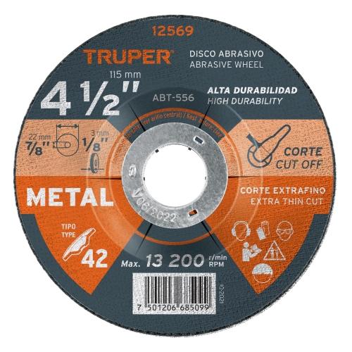DISCO PARA CORTE DE METAL 41/2 TRUPER